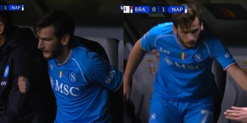 VIDEO: ქართულად შეიგინა - ხვიჩა კვარაცხელიას რეაქცია, როცა რუდი გარსიამ 66-ე წუთზე შეცვალა